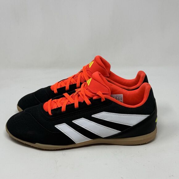 Adidas Predator Club Indoor Sala Soccer Shoes Mens 7 Black Solar Red Sneakers - Picture 2 of 16